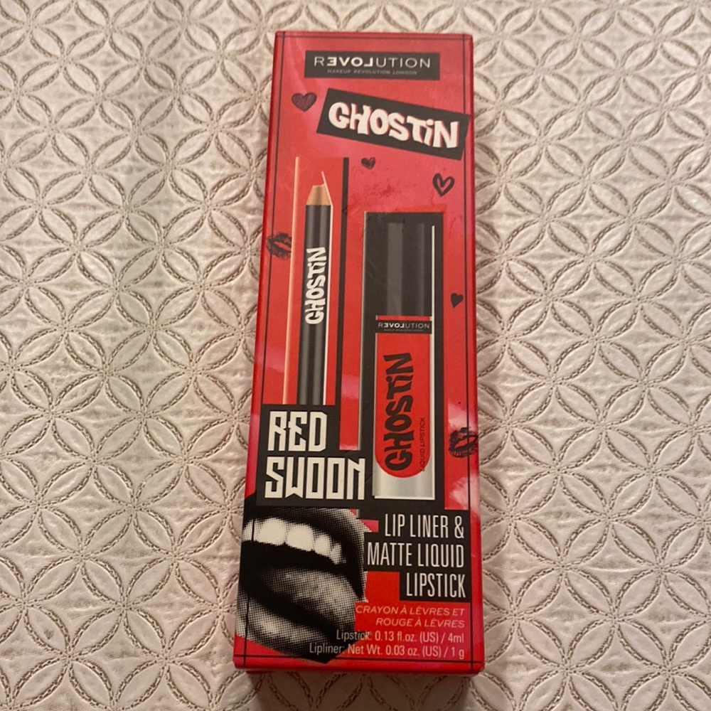 Ghostin Revolution‎ Lip Liner & Matte Liquid Lipstick Red Swoon